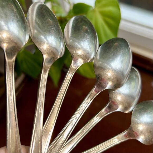 Vintage Oneida Community Par Plate Ashley / Vernon Tea Spoons set of 6 - Picture 16 of 16